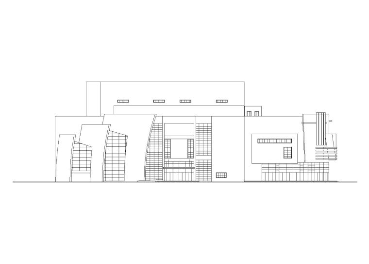 cad建筑室内平面素材资料下载-某三层影剧院建筑施工图（CAD）