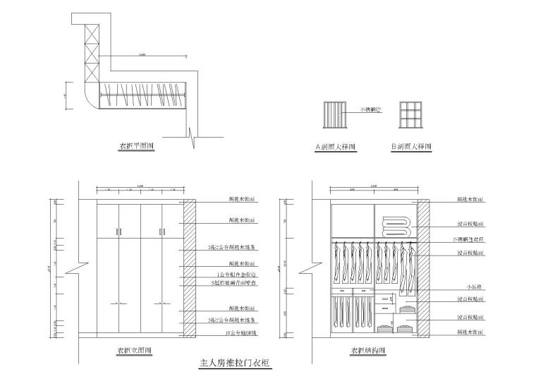 石缸CAD立面图例资料下载-30款-室内衣柜装饰立面图例图块