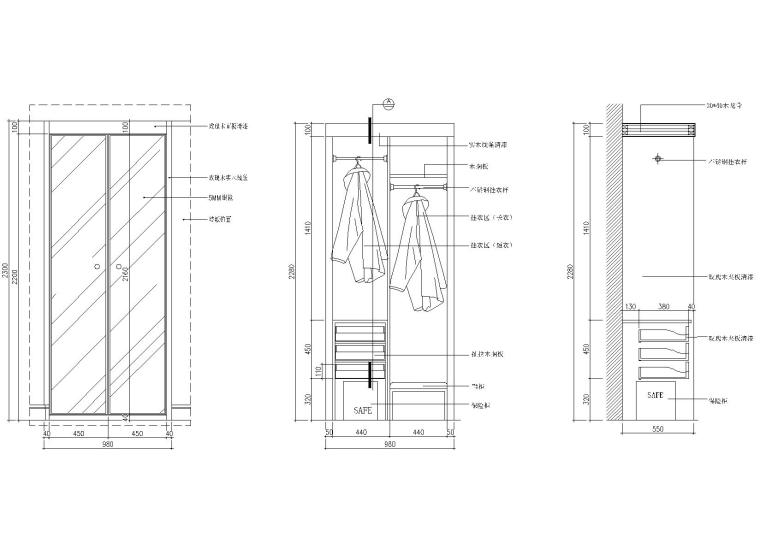 立面施工图CAD资料下载-14款-柜子施工立面设计CAD图