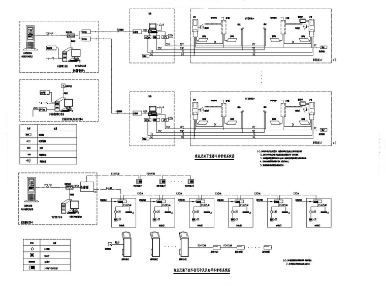 深圳市大型综合商业中心电气图纸[含智能化]-车位引导及反向寻车管理系统图
