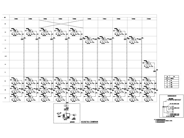 深圳市大型综合商业中心电气图纸[含智能化]-出入口控制管理系统图