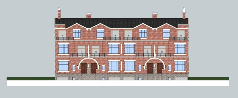 美式别墅建筑模型资料下载-英伦别墅建筑模型