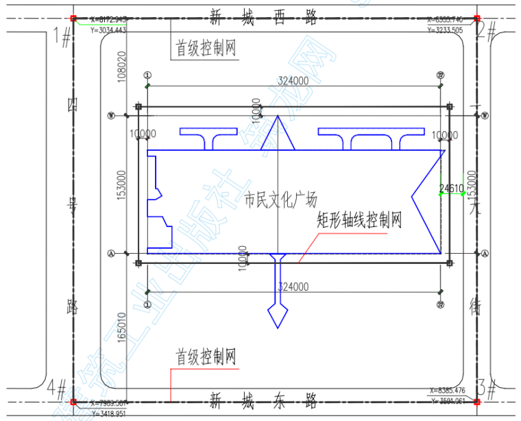 丹德农市民广场分析资料下载-市民文化广场工程施工测量方案