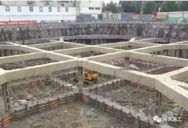 图21 混凝土支撑 排桩支护现场图