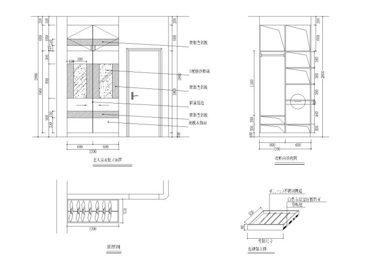 石缸CAD立面图例资料下载-39款-室内衣柜装饰立面图例图块
