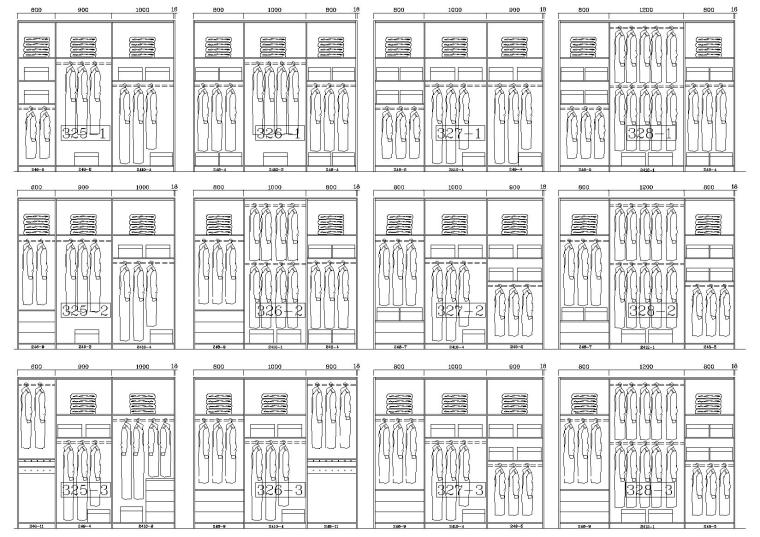 230款-成品衣柜模块及组合样式图例2