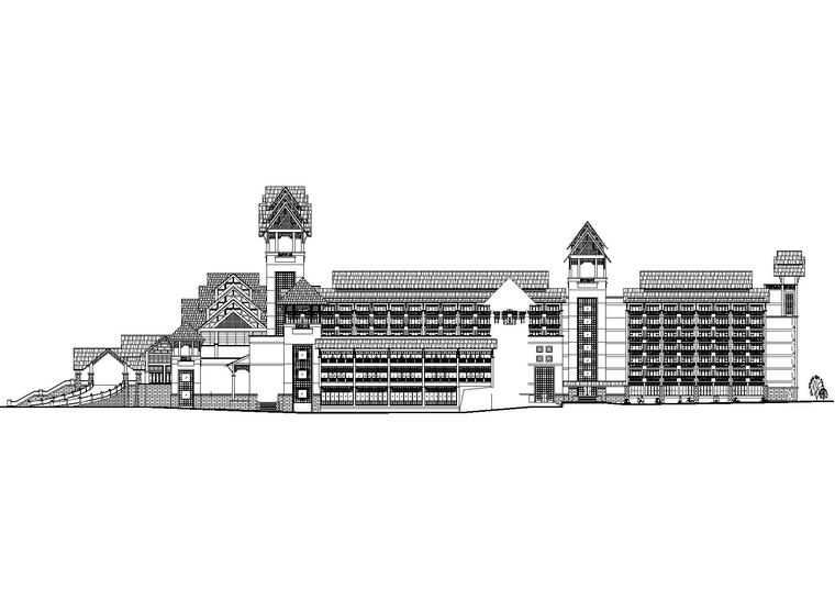 建筑项目工程施工图纸资料下载-东莞六层现代花园酒店建筑工程项目施工图