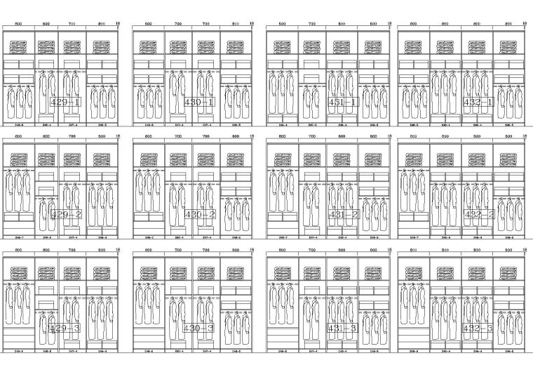 230款-成品衣柜模块及组合样式图例3