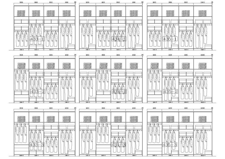 230款-成品衣柜模块及组合样式图例4