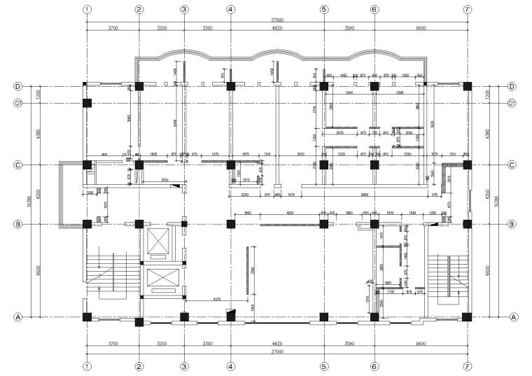 温州现代整形医院室内设计施工图+效果图-隔墙尺寸图