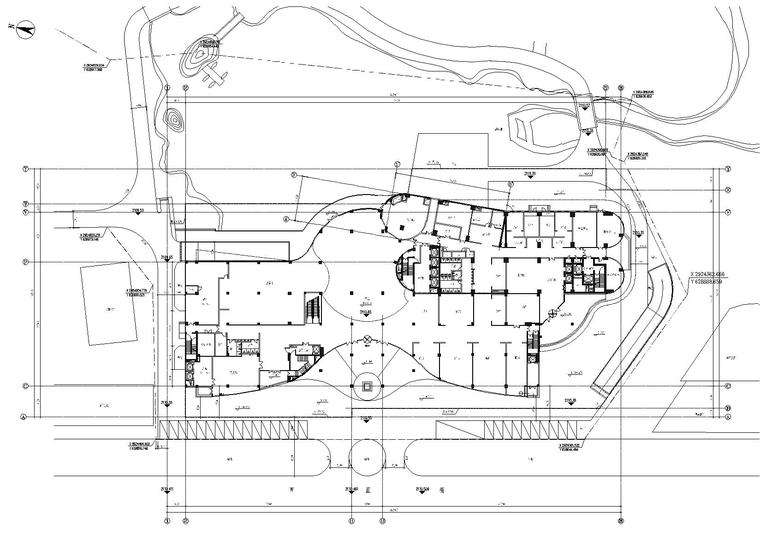 会泽县超高层框剪结构五星级酒店建筑施工图-一层平面图