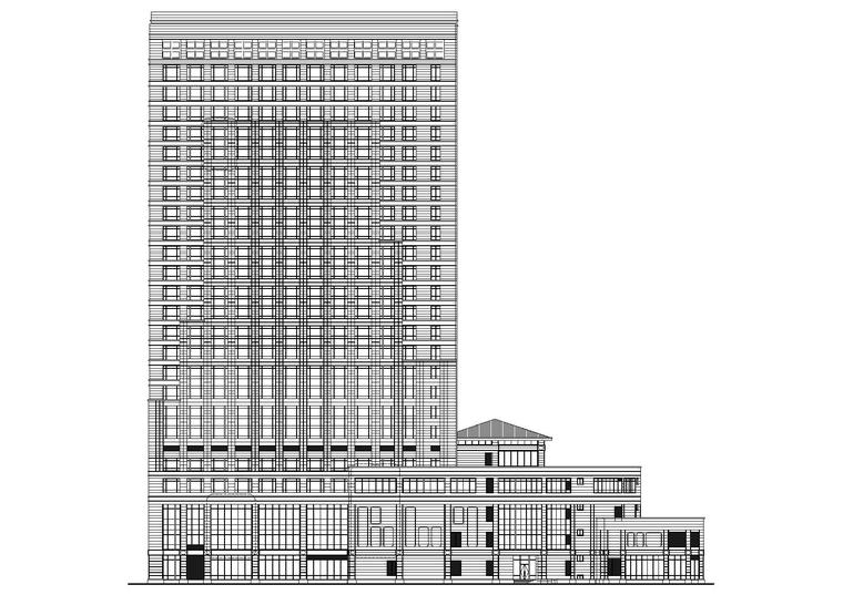 一层酒店建筑图资料下载-合肥二十四层高层框架结构酒店建筑施工图