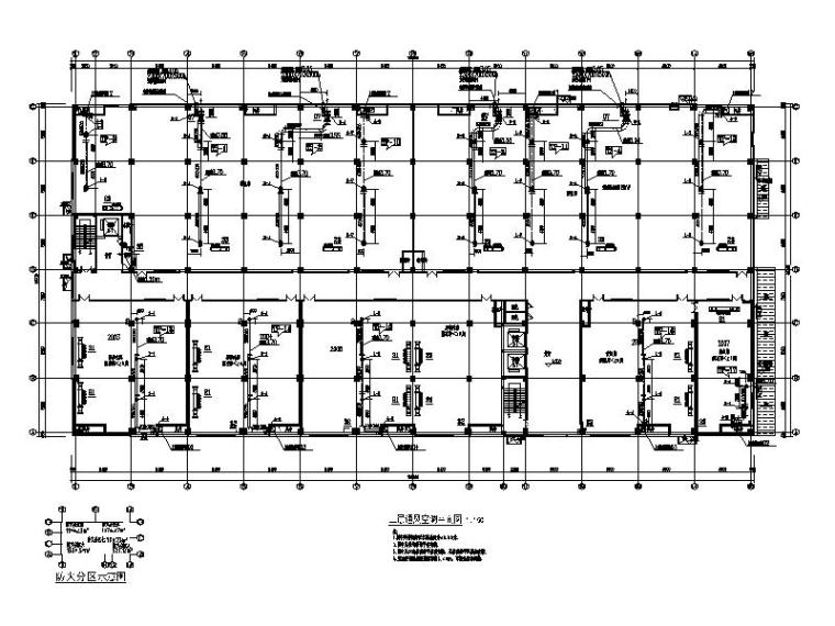 3万平方综合仓库暖通设计施工图_空调大样图-二层通风空调平面图