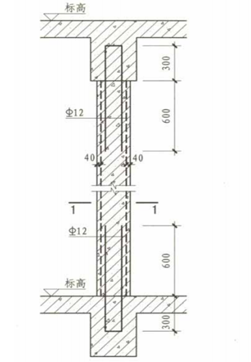 大学建设项目二次结构施工方案2018-构造柱预留钢筋