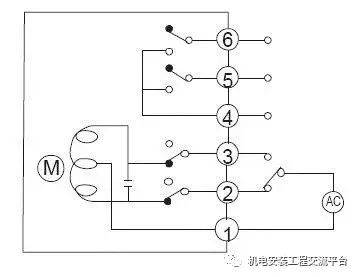开关型带无源触点型反馈电动蝶阀接线图,1,2,3是控制部分接线,4,5,6为