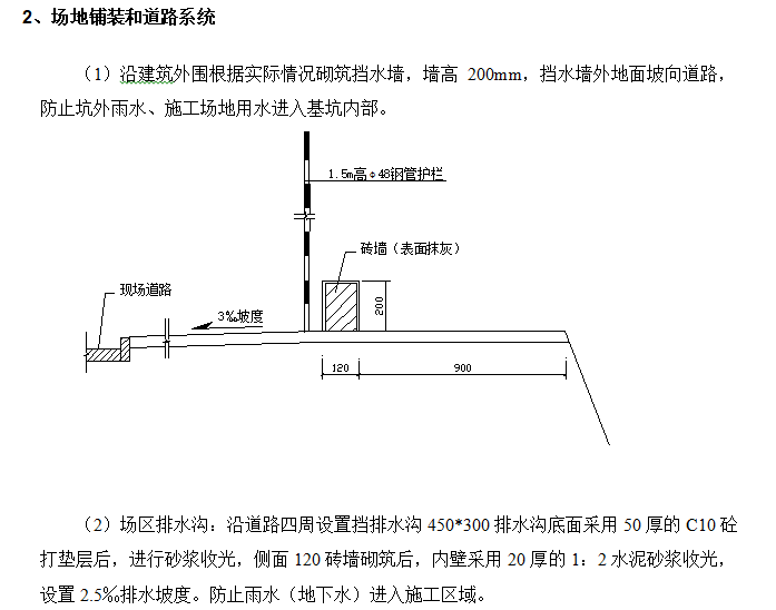 惠民小区工程施工现场平面布置-场地铺装和道路系统