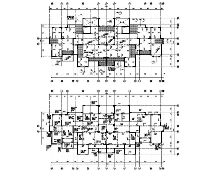 结构施工图纸住宅资料下载-22层高层纯剪力墙住宅结构施工图（CAD）