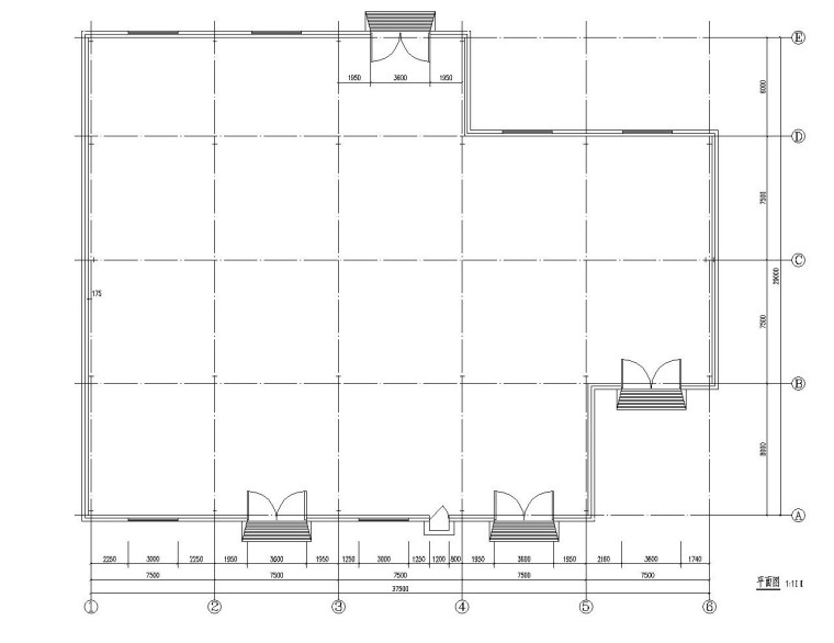 30米跨桁架钢结构厂房施工图资料下载-29米多跨钢结构厂房结构施工图（CAD）