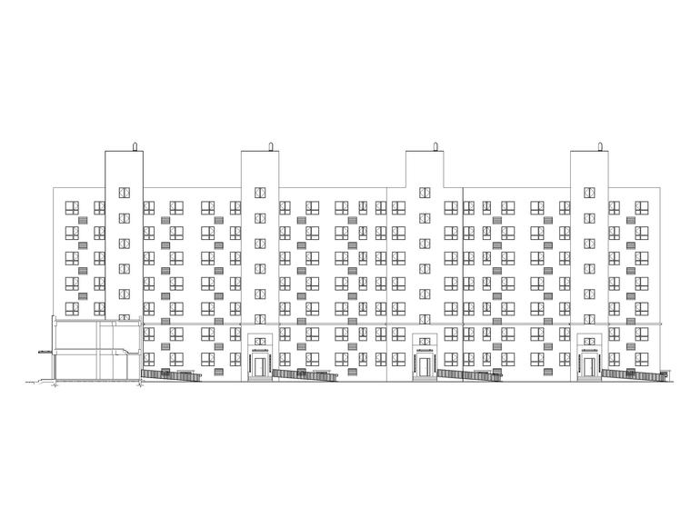 住宅楼cad建施图资料下载-邢台某小区中高层砖混结构住宅楼建筑施工图