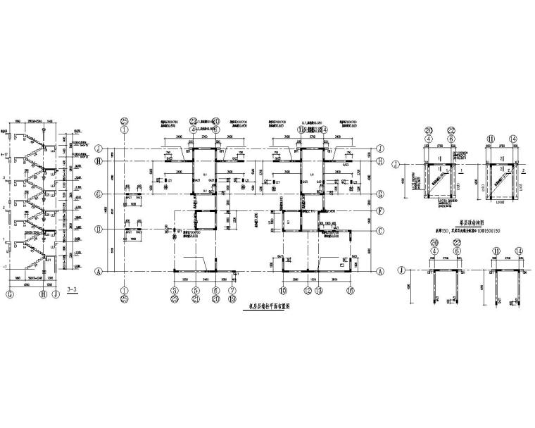 17层高层住宅混凝土框剪结构施工图（CAD）-楼梯布置图