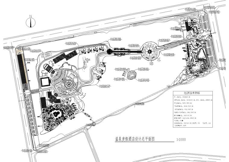 苏州温泉度假酒店施工图+景观及建筑效果图-总平图