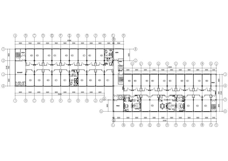 苏州温泉度假酒店施工图+景观及建筑效果图-客房楼二层平面图