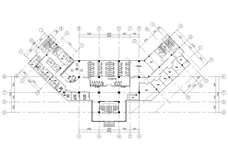 苏州温泉度假酒店施工图+景观及建筑效果图-温泉楼三层平面图