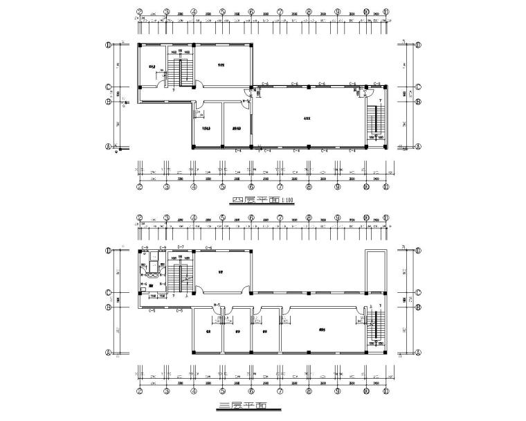 四层楼结构施工图资料下载-四层商业办公楼结构施工图（CAD含建筑图）