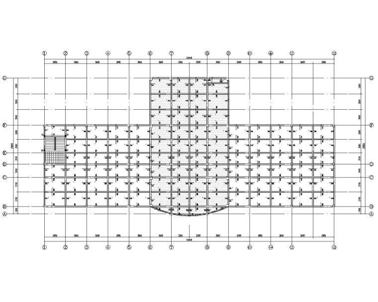 三层办公楼混凝土框架结构施工图（CAD）-结构平面图2
