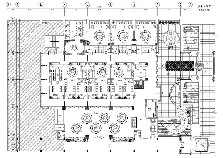 室内设计施工图施工大样资料下载-[安徽]合肥阿一鲍鱼海鲜酒楼室内设计施工图