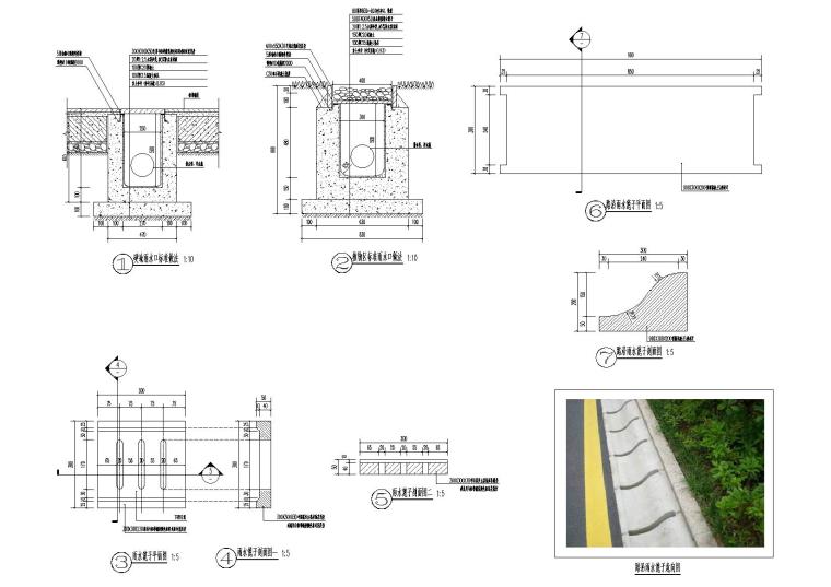 ​[重庆]知名地产山地住宅地块景观设计施工-雨水口做法详图