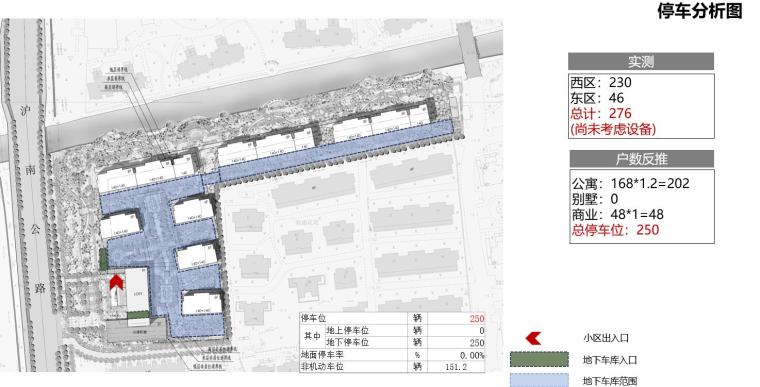 [上海]新中式风格住宅建筑概念方案设计-停车分析图