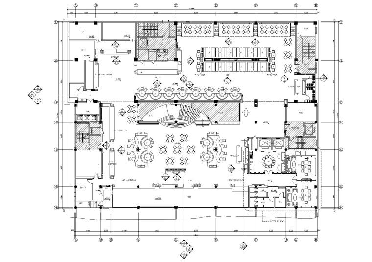 2层餐厅平面资料下载-​[北京]净雅大酒店餐厅层室内设计施工图