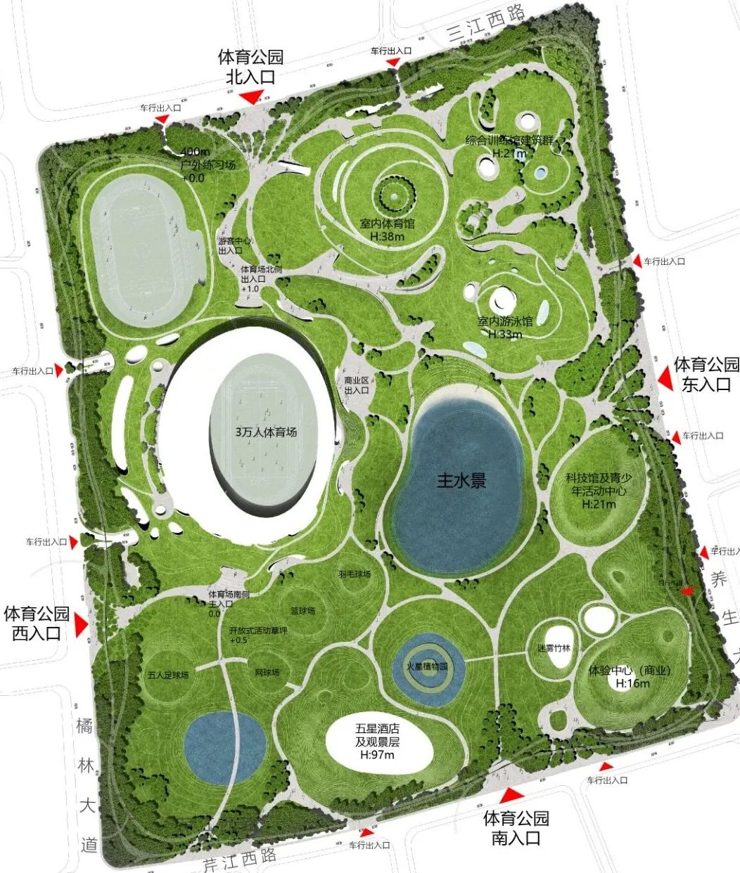 衢州体育公园总平面