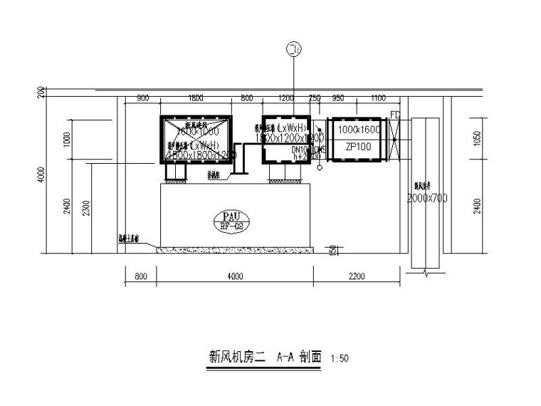 组合式空调机房大样图资料下载-暖通空调机房大样图CAD