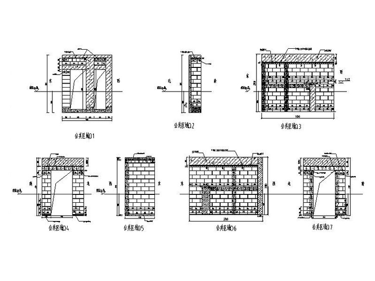 首层砌筑墙体立面图2