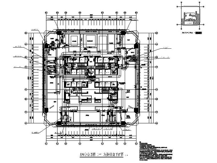 深圳超高层办公_公寓_酒店水暖电全套施工图-A座办公塔楼二十二层防排烟平面图