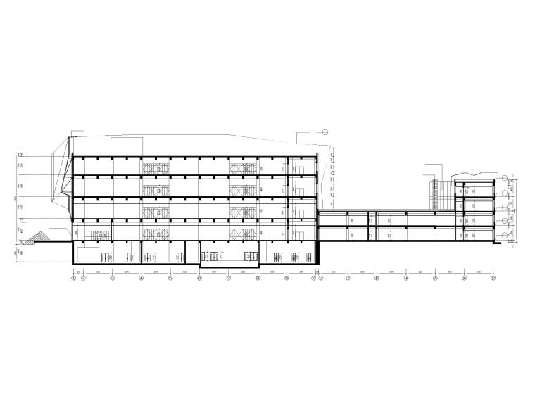 4+1地下层16572.81平米博物馆建筑施工图-1-1剖面图