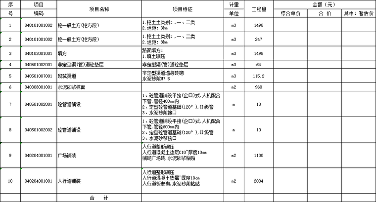 山西村庄建筑整治资料下载-村庄广场整治工程招标文件及工程量清单