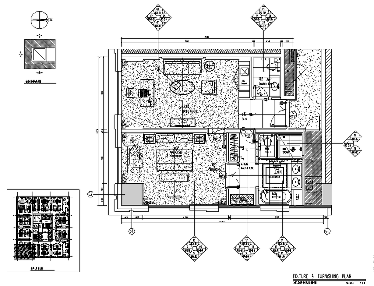 室外电梯建筑图资料下载-[义乌]​嘉华酒店套房及走廊，电梯厅施工图