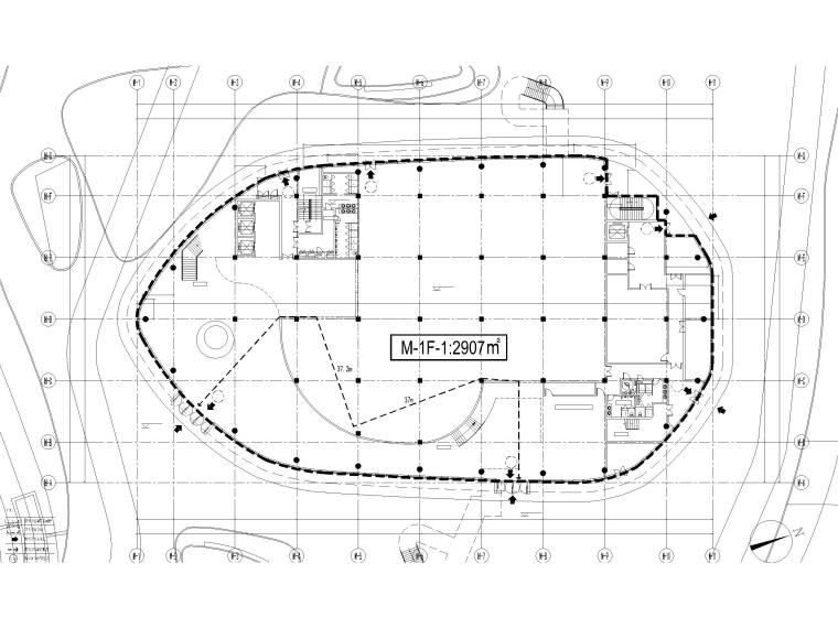 沐川文化艺术中心各场馆建筑专业CAD图-博物馆一层平面图