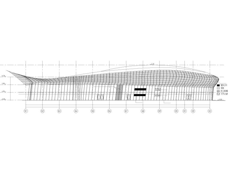 沐川文化艺术中心各场馆建筑专业CAD图-多功能馆立面图