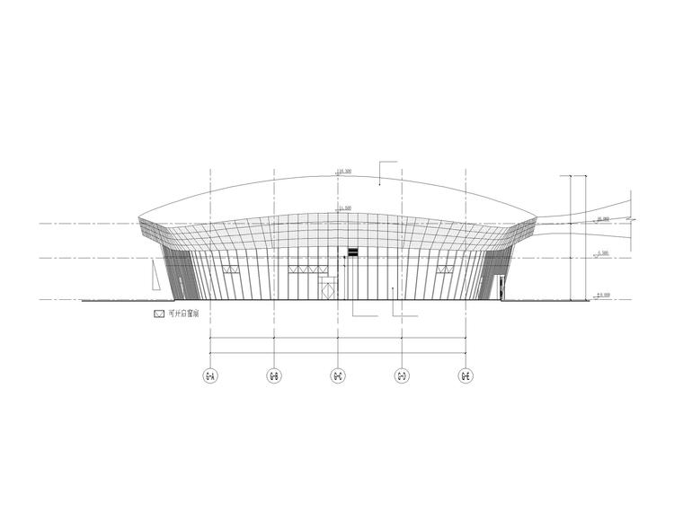 沐川文化艺术中心各场馆建筑专业CAD图-美术馆立面图