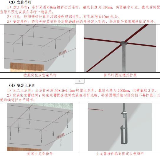 暗龙骨矿棉板吊顶BIM技术交底（含模型）-安装吊杆