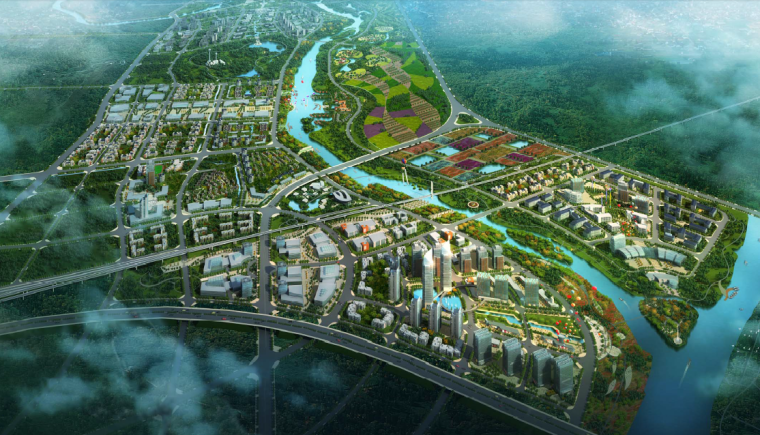 行政中心区城市设计案例资料下载-[广西]桂林城市滨水核心区景观设计方案