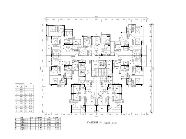 18层小三房户型设计资料下载-高层住宅3梯7户全三房刚需户型设计（2020）