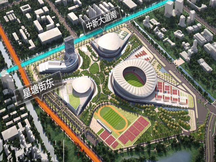太湖新城办公园区资料下载-工业园区体育中心项目游泳馆钢结构施工方案