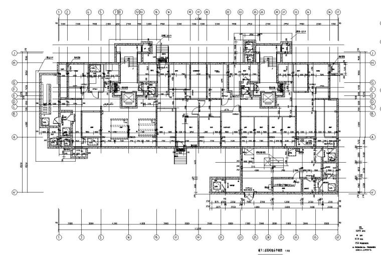 一梯三户每户两室两厅资料下载-一梯两户三房两厅两卫建筑户型图设计