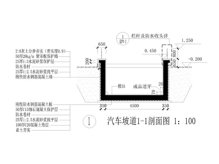 办公中心汽车坡道详图设计(cad)