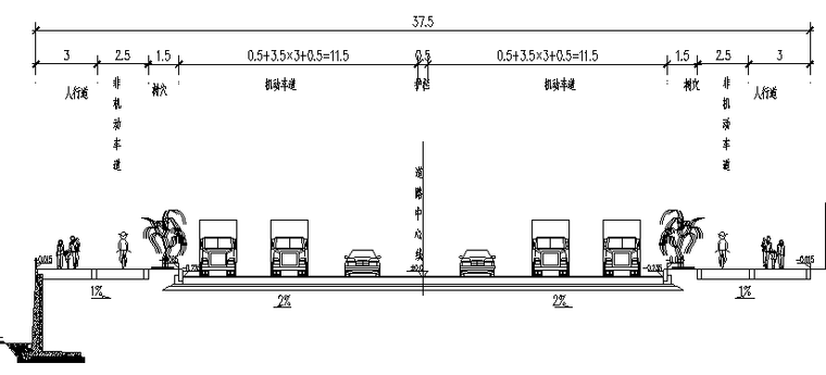 [广州]城市主干道双向六车道施工图设计